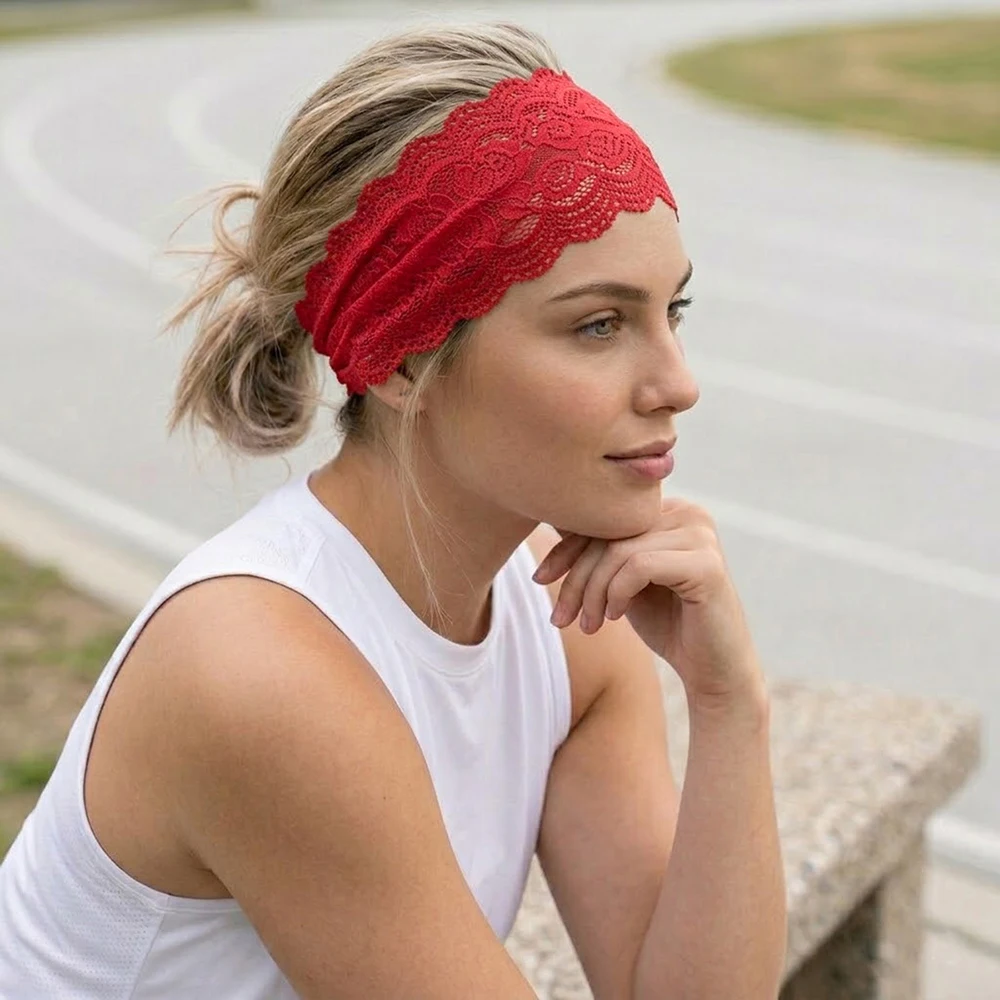 Elegant Lace Hairband,Head Hoop, Headdress; Vintage Elegant,Face Wash, Party Cosplay, Elastic Hollow Head Wrap Accessory