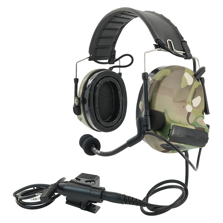 

TS TAC-SKY Tactical C2 Headset Removable Silicone Earmuffs Noise Canceling Sound Pickup COMTA II Airsoft Headset