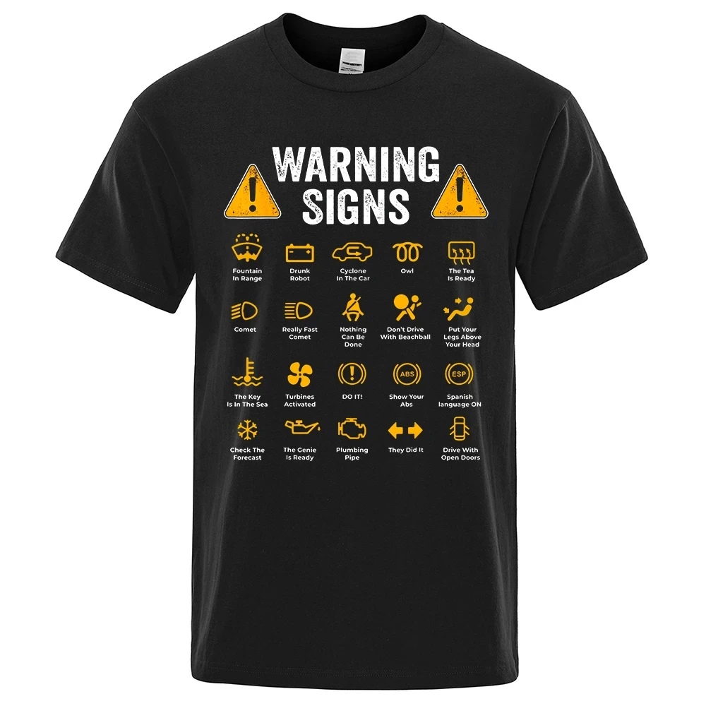 Driving Warning Signs 101 Auto Mechanic Gift Driver Funny Print T-Shirt Fashion Casual Big size Cotton Mens Tops Tees 50968