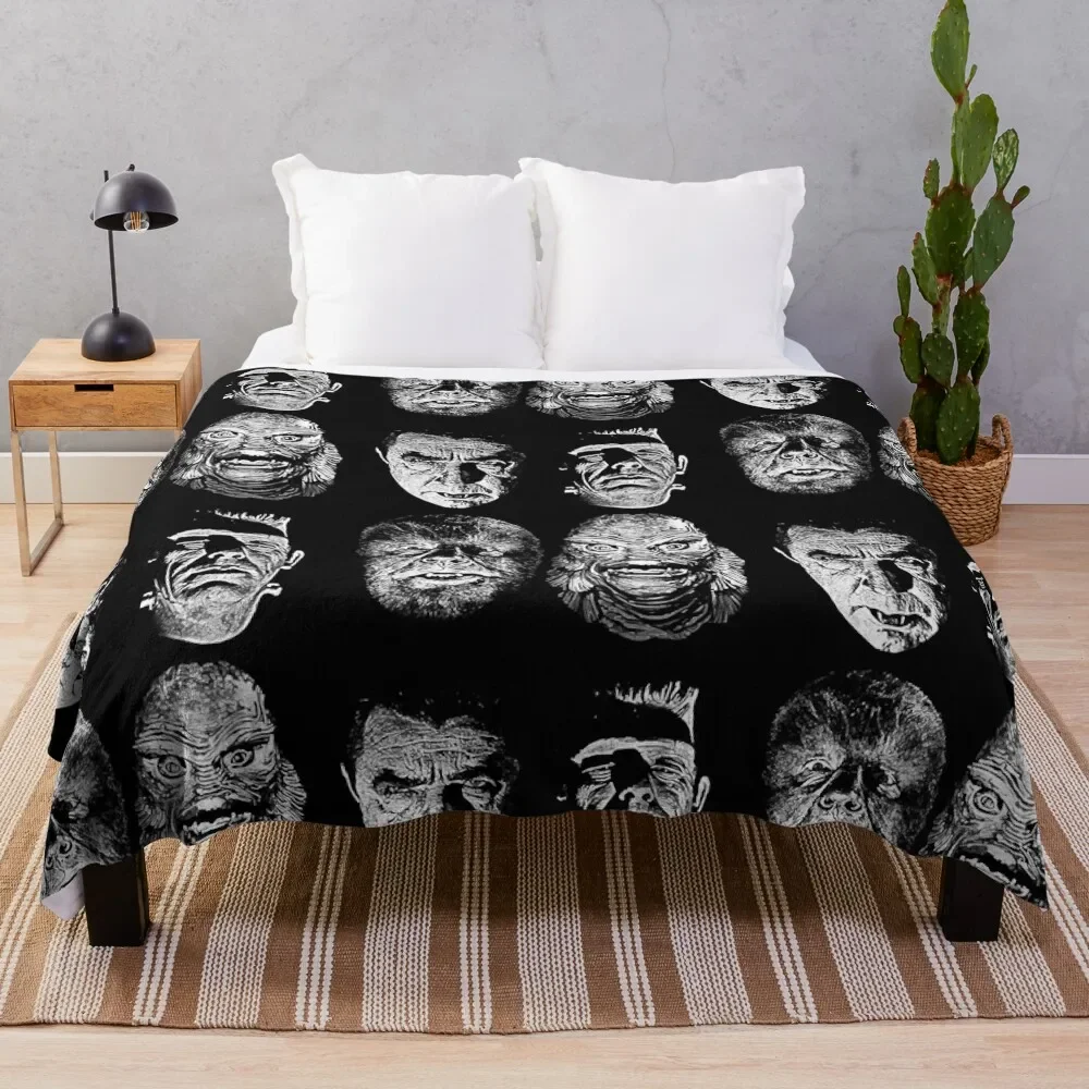 

Universal Studios, Monsters, Monster Mash, dracula, wolfman, frankenstein, creature Throw Blanket Camping Blankets