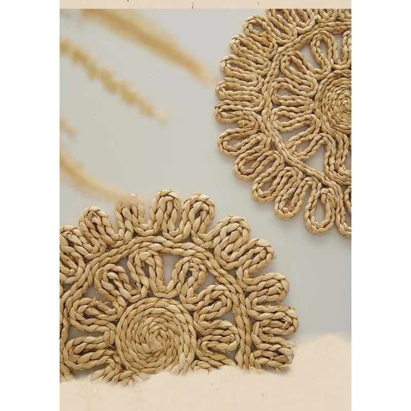 Natural color heat insulation mat Japanese-style environmentally friendly jute placemat bowl mat Water hyacinth pot mat