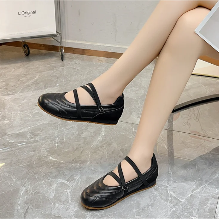 

Женские балетки на плоской подошве с круглым носком, весенне-осенние новые удобные и легкие повседневные кроссовки на резинке, Zapatos De Mujer