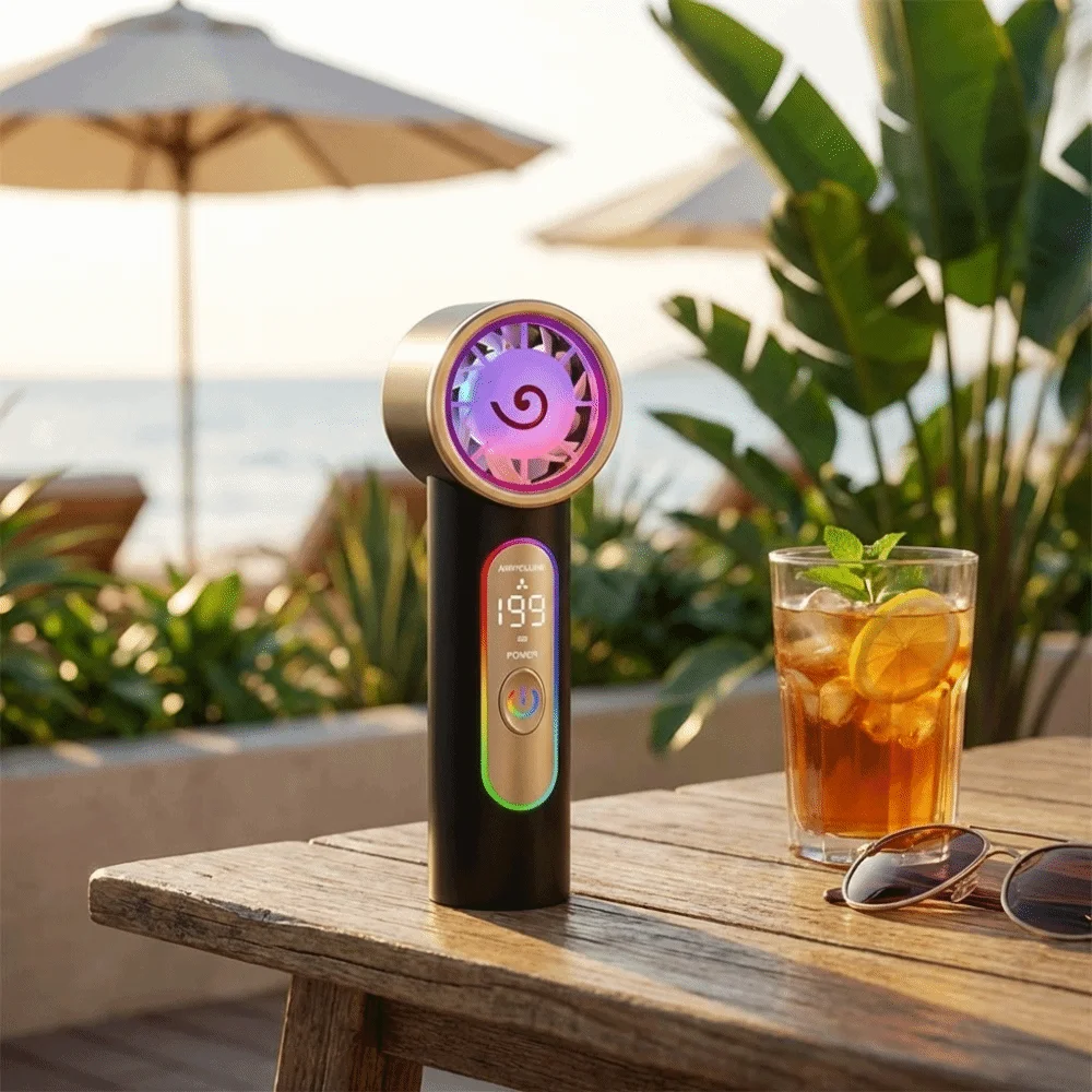 Turbo Fan Blades Mini Handheld Fan Fast Airflow Efficient Cooling Portable Turbo Fan Compact Design Long-Lasting Use