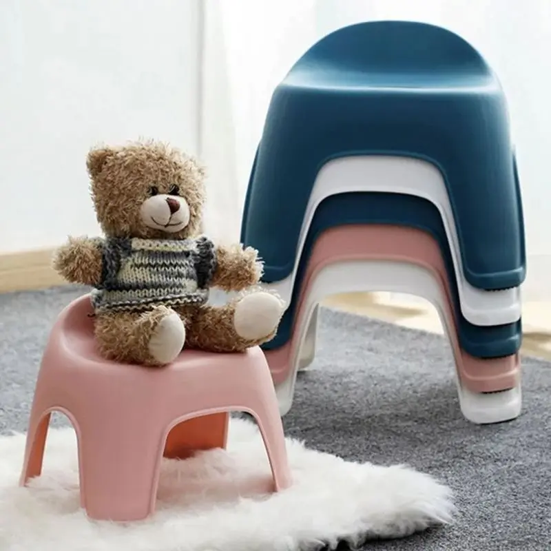 Step Stool Non-Slip Plastic Stool, Step Up Stool for Kids Adults Simple Stool for Living Room, Bathroom with Anti-Skid Pad