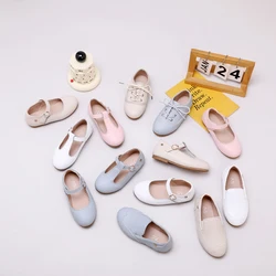 AS New Kids Shoes Children Beige Shoes Baby Boys Leather Shoes Toddler Princess Flats Girls Oxford Fashion Platform Mary Jane
