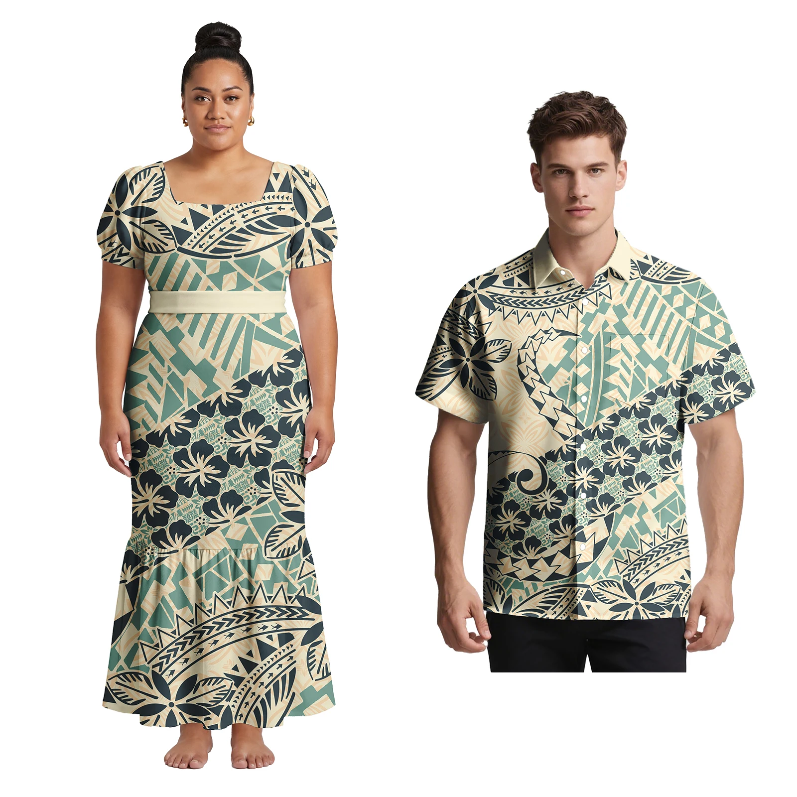 Boutique Lady Wear Custom Samoan Island Casual Life Clothes Hawaiian Holiday Dress Polynesian Women Tribal Design Mermaid Dress view 2