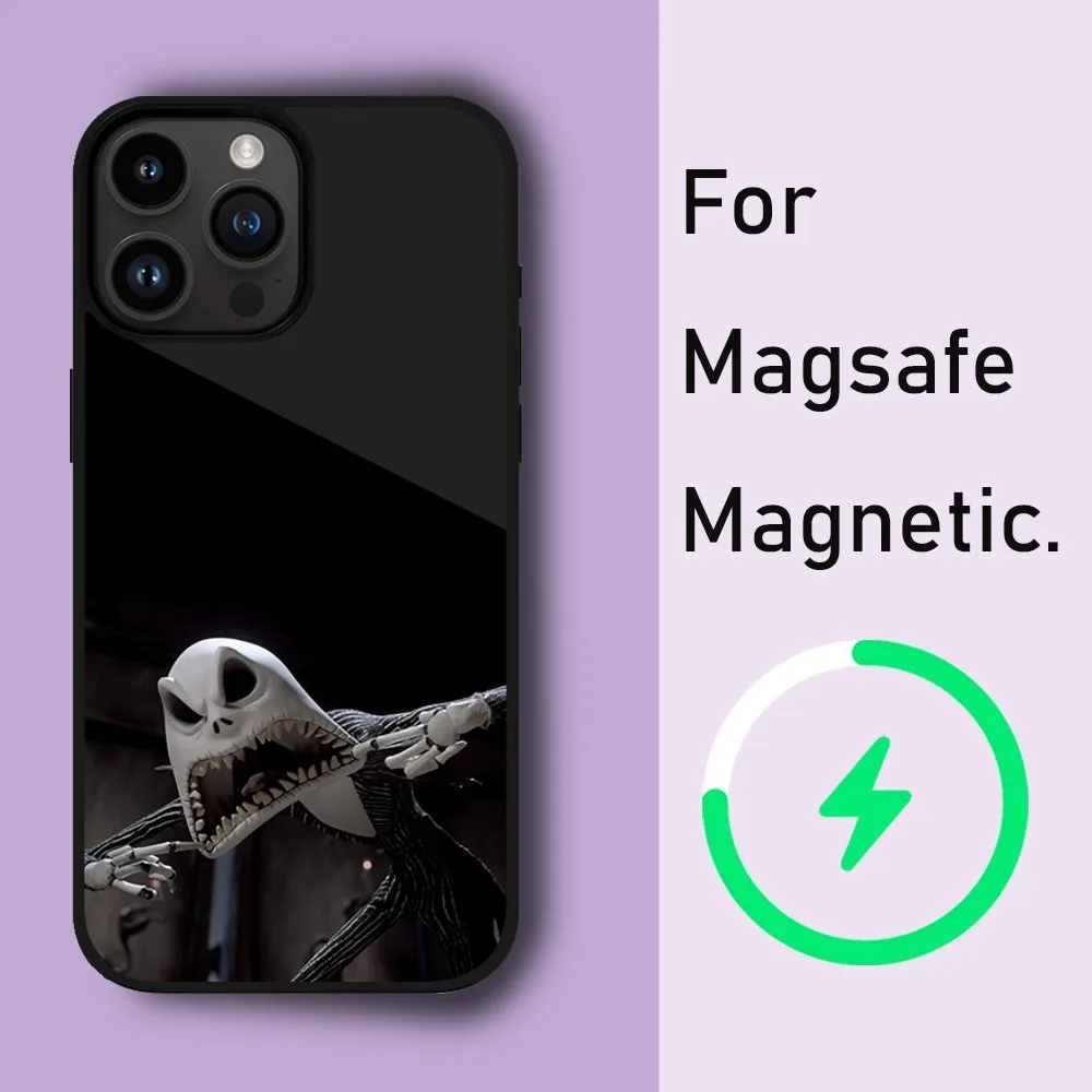 MINISO DISNEY Jack Skellington Phone Case For iPhone 15 14 13 12 11 Pro Max Plus Phone Magnetic for Macsafe Cases Cover image 5