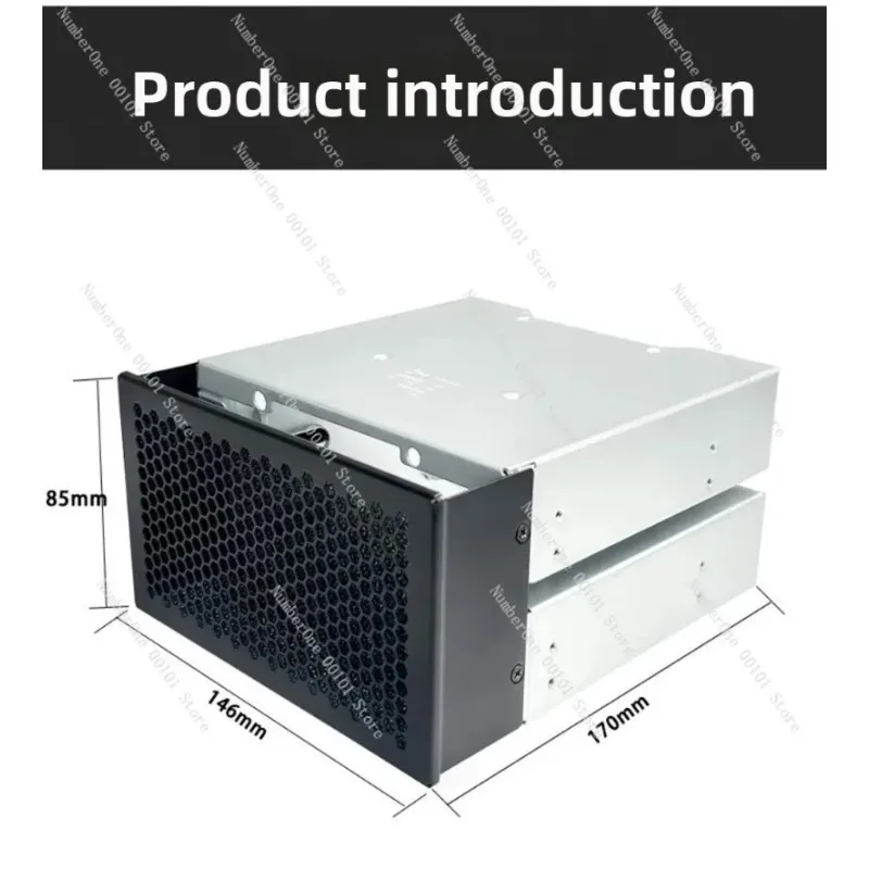 3-Bay 3.5 Hard Drive Cage, PC Case Optical Bay to HDD Converter Expansion Enclosure, 2-Bay to 3-Bay Adapter
