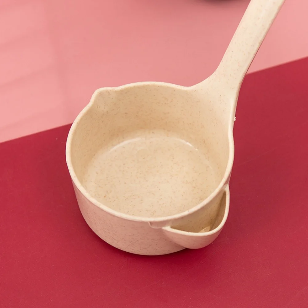 Handle Soup Spoon Soup Oil Separator Spoon Colander Spoon Filter Grease Spoon Wheat Straw Kitchen Gadgets Tableware Spoon