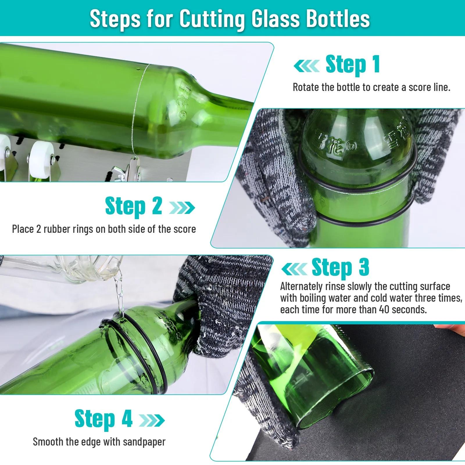 DIY Glass Bottle Cutter Adjustable Sizes Metal Glassbottle Cut Machine Crafting Wine Bottles Household Decorations Cutting