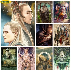 Fantasy Lord Elf Prince 5D Diamond Art Painting Ring Power Forest Landscape With Tree And Flower Cross Stitch Mosaic Home Decor