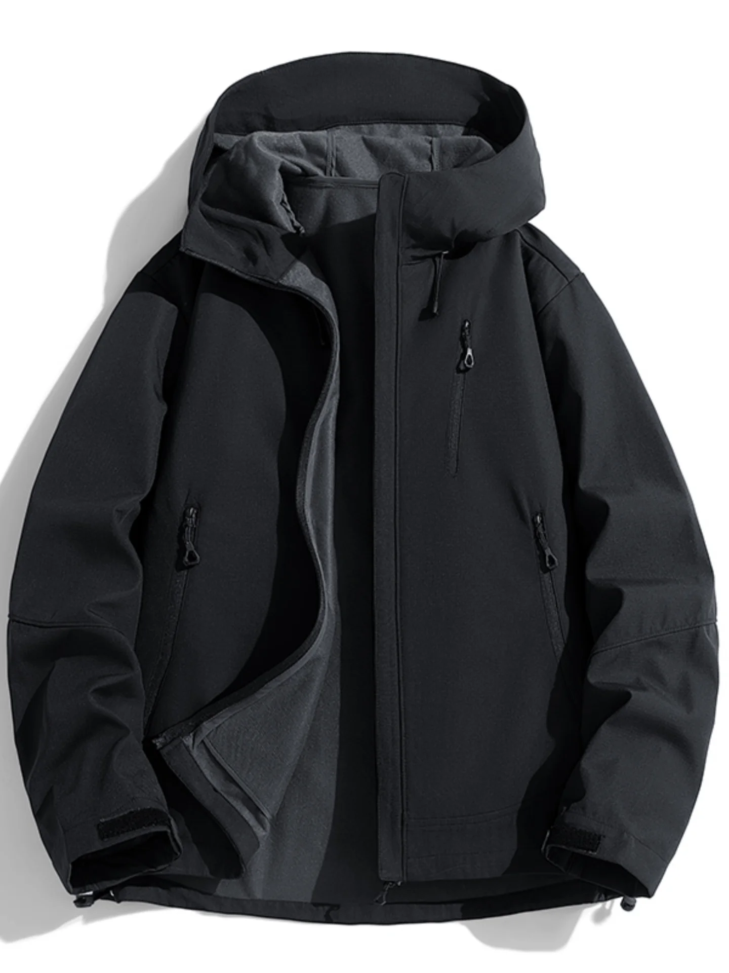 

Уличная пуховая куртка унисекс со съемной внутренней подкладкой, ветрозащитная, из мягкой ткани, молодежная, модная, с длинными рукавами, на молнии