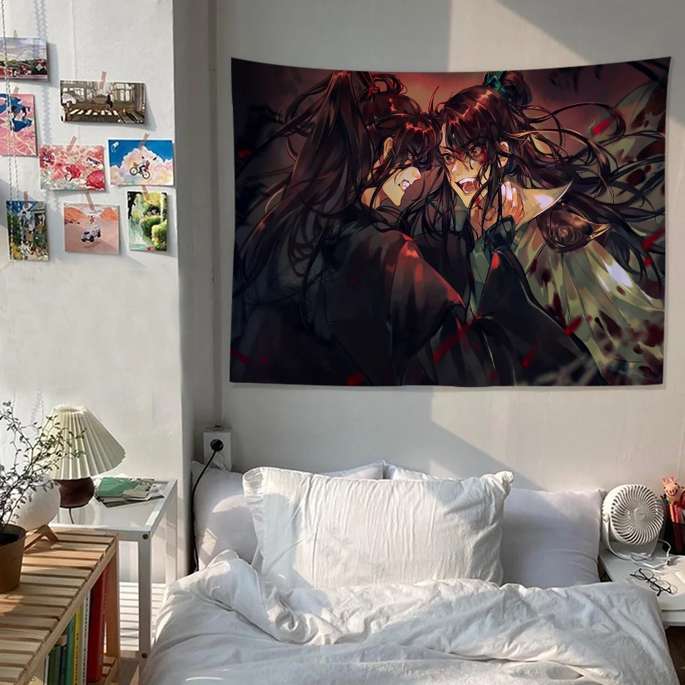 

Tian Guan Ci Fu Tapestry Anime Tapestry Hanging Tarot Hippie Wall Rugs Dorm Wall Hanging Sheets