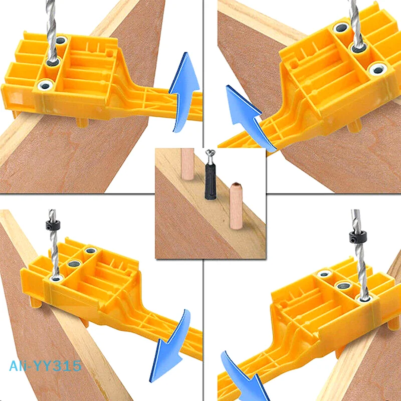 

【Y】Woodworking Straight Hole Drilling Locator Handheld Furniture Wood Tenon Wooden Board Connection Positioning Drilling Tool