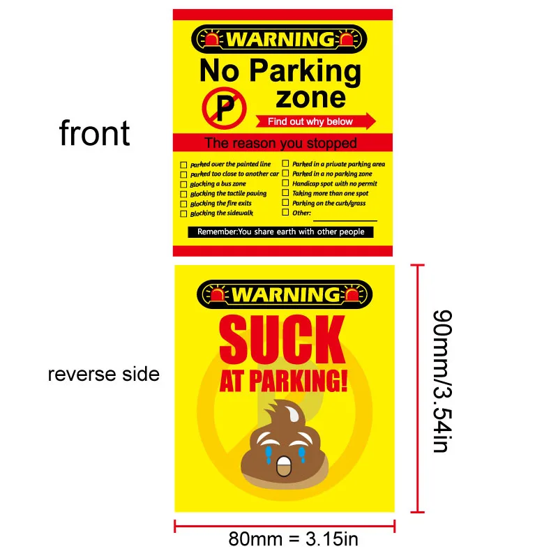50 carte di parcheggio cattive, nessun parcheggio, divertenti carte di viololazione di parcheggio umoristiche in cartone con motivi multi-violazione, avvisa la carta