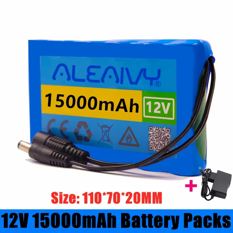 Origin 18650 Li-Ion Battery Portable Rechargeable Battery DC 12 V 12.6 V 15000mAh Battery/12.6V Battery Pack with 12v Charger
