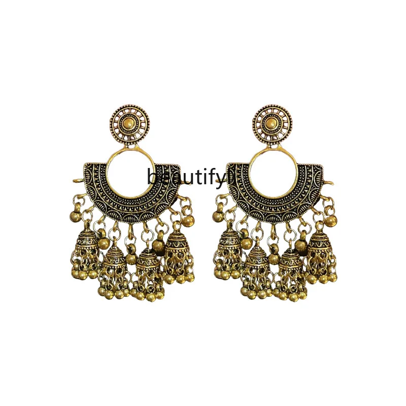 

Bell Tassel Earrings Elegance Retro High-Grade Earrings European and American Niche Court Style Earrings