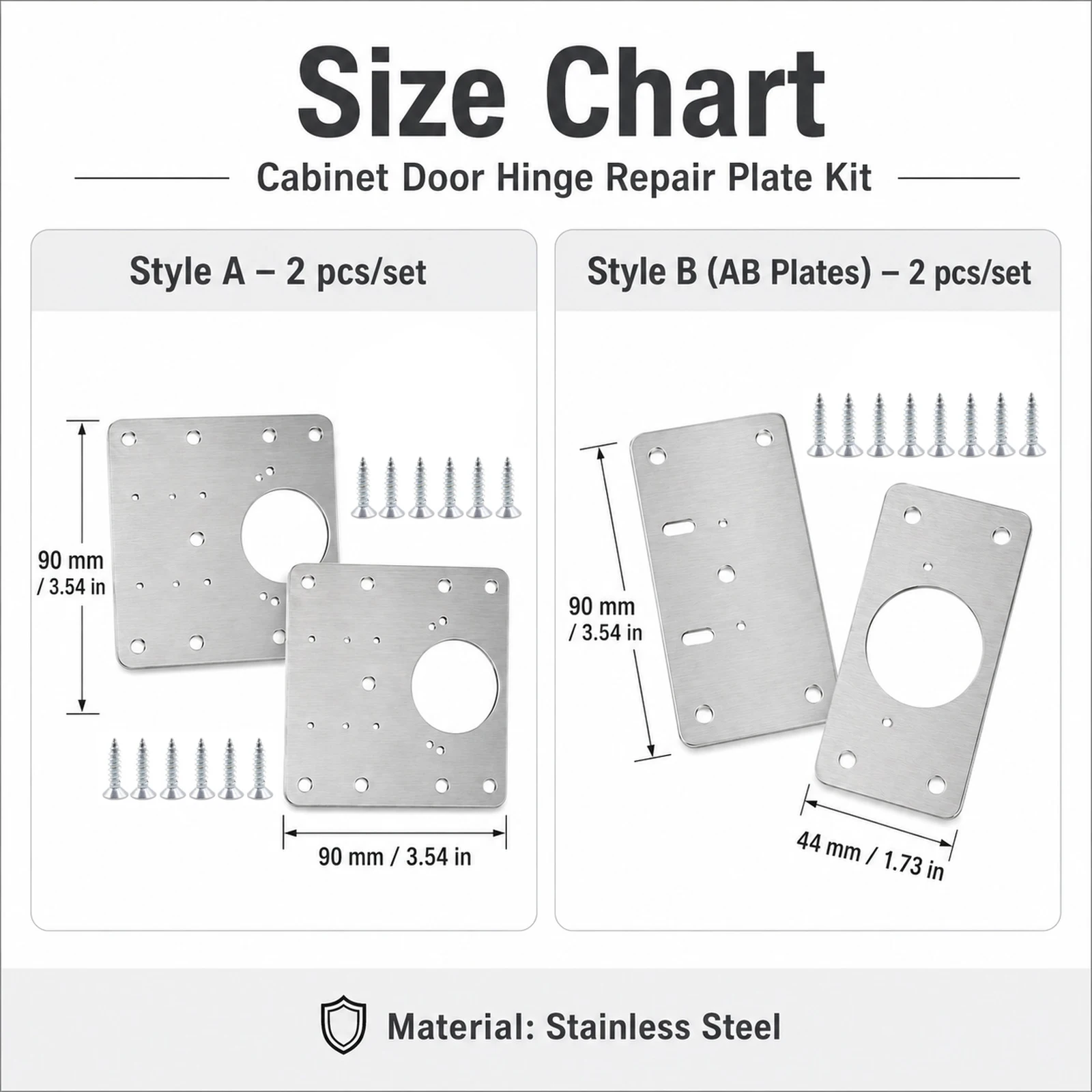 ステンレス製キャビネットヒンジ修理キット - 1/2/5枚の - Furniture Hardware Repair のレビューと価格