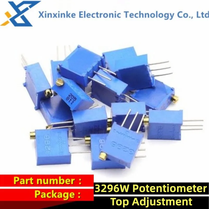 10PCS 3296W 1M 50 100 200 500 ohm 103 100R 3296 1K 2K 5K 10K 20K 50K 100K 200K 500K Trimpot Trimmer Potentiometer Top Adjustment