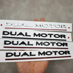 3D ABS Logo Dual Motor Emblem Letters Sticker Car Rear Trunk Badge For Tesla Model 3 Model X Model S Model Y Auto Accessories
