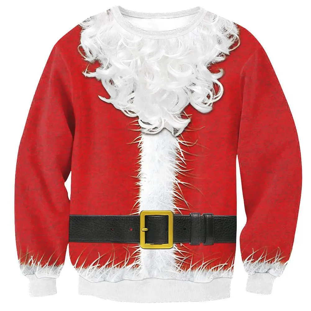 

Funny Santa Ugly Christmas Sweaters Jumpers Tops Pullover 3D Printed Vacation Novelty Autumn Winter Clothing