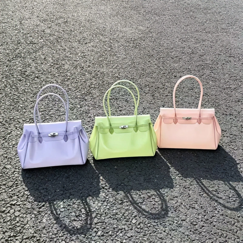New TPU Transparent Jelly Bag Dopamine Candy Color Large Capacity Tote Underarm Shoulder Handbag Summer Beach Holiday Daily Gift view 3