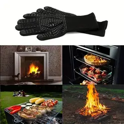 Practical 1 PC Fireproof Oven Gloves - Heat Resistant, Cut-Resistant Silicone BBQ for Men -Kitchen Safe Cooking Smoker