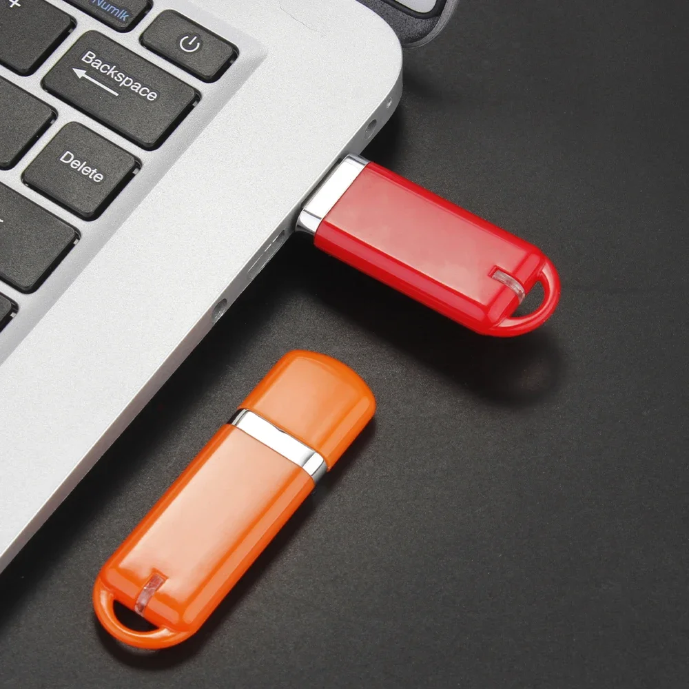 Colorful USB Flash Drive 64GB Plastic Box Pen Drive 32GB Creative Business Gifts Memory Stick 128GB 16GB 8GB 4GB 128MB Pendrive