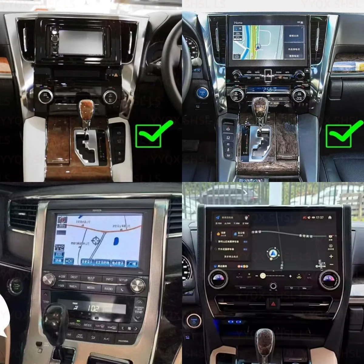 RHD 15 Inch For Toyota Alphard  30 Serise Upgrade Alphard 40 Serise  Android Car Radio Video Player GPS Navigation Carplay BT