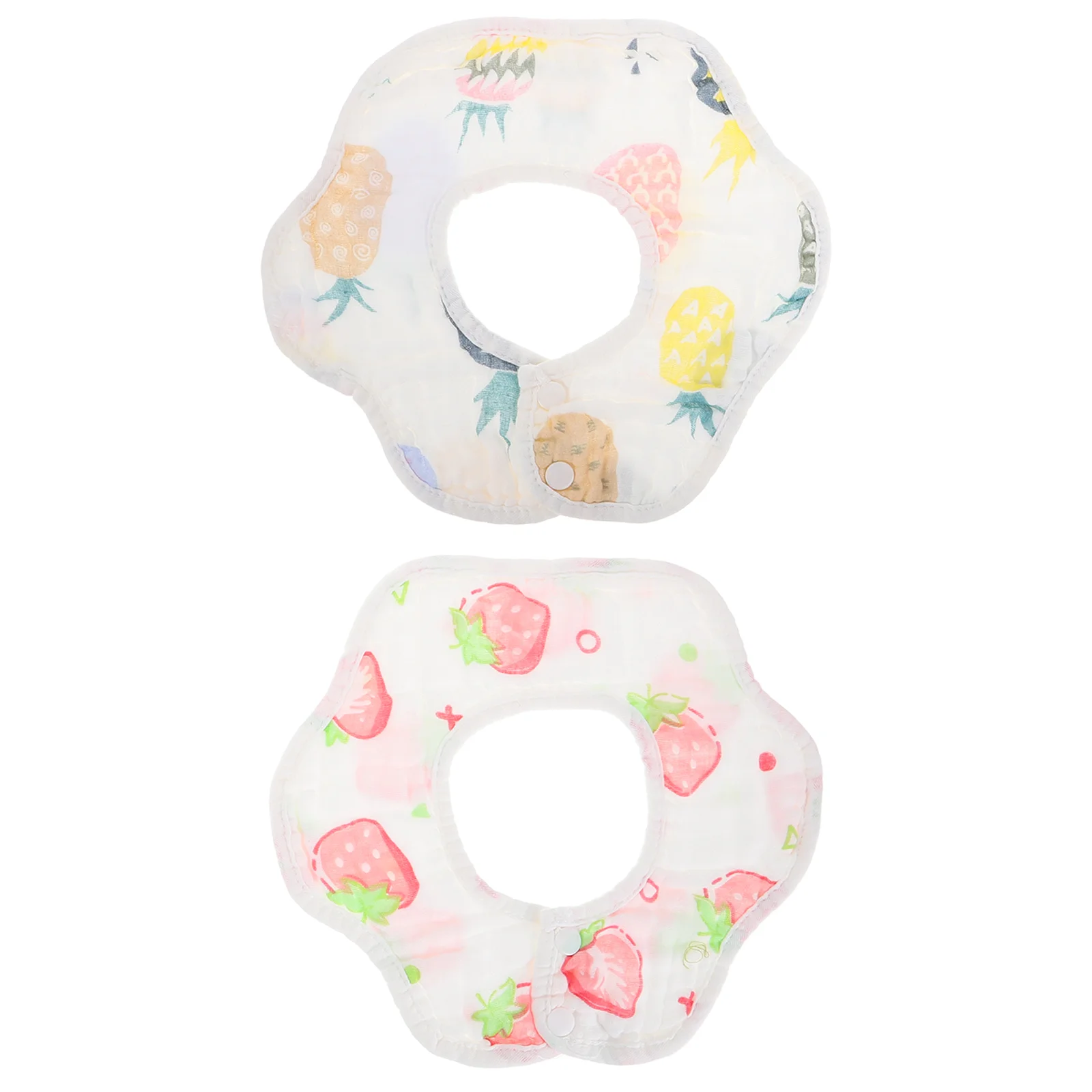 

2 Pcs Gauze Bib Baby Girl Essentials Petal Bibs Boy / Eating Saliva Bandana Drool Cotton Toddler