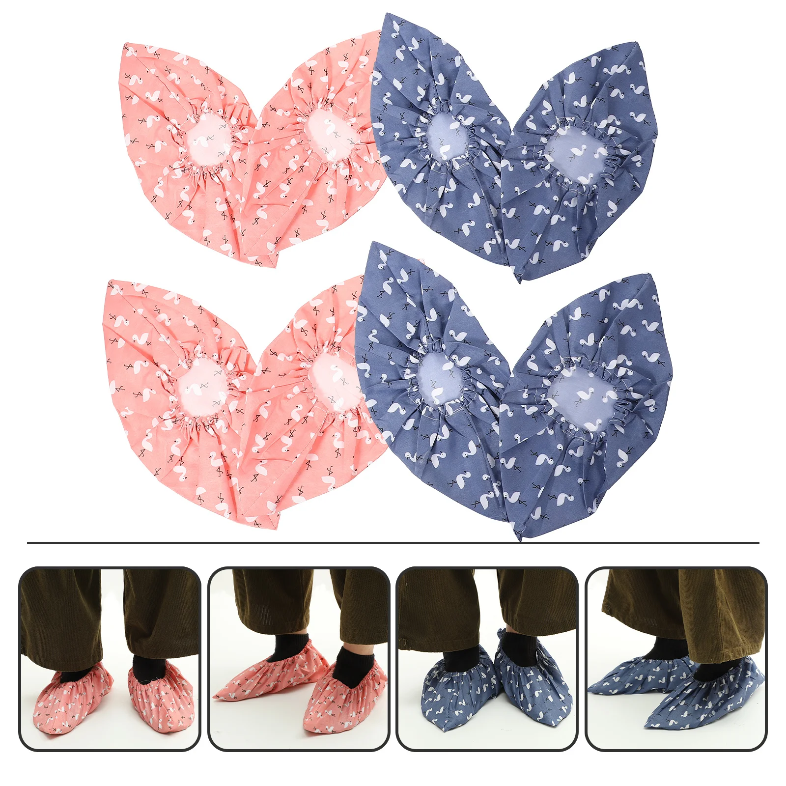 

4Pcs Reusable Shoe Covers Breathable Elastic Washable Indoor Shoe Cover for Home Garden Doctors Painters Construction Workers