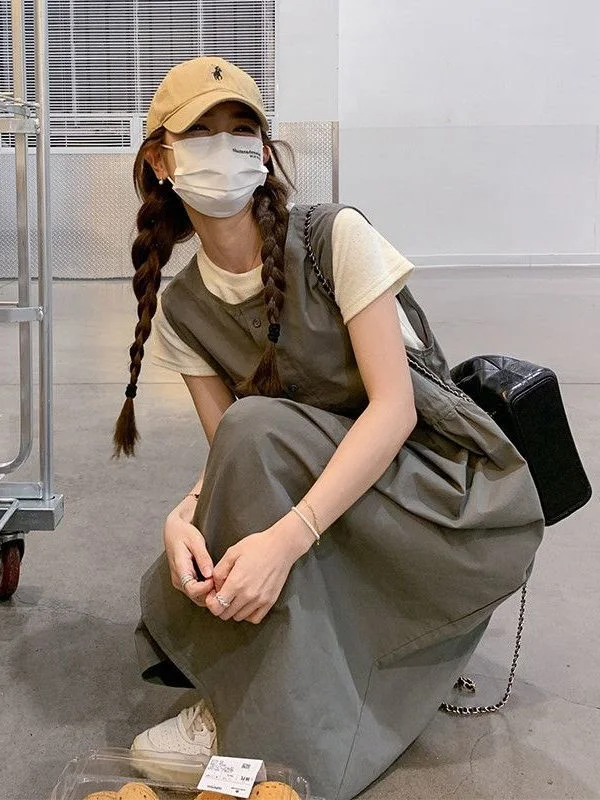 

Женский винтажный повседневный летний комплект больших размеров из двух предметов: платье с завышенной талией и юбка А-силуэта, с коротким рукавом и круглым вырезом