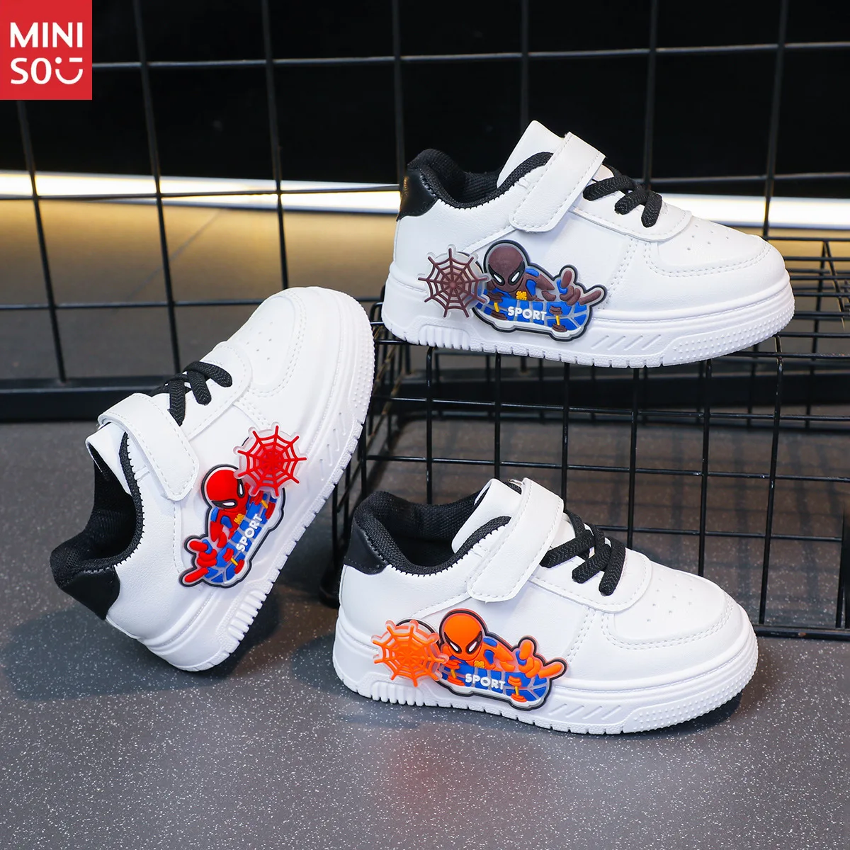 

Низкие белые кроссовки Miniso для мальчиков, дышащая водонепроницаемая обувь на мягкой подошве