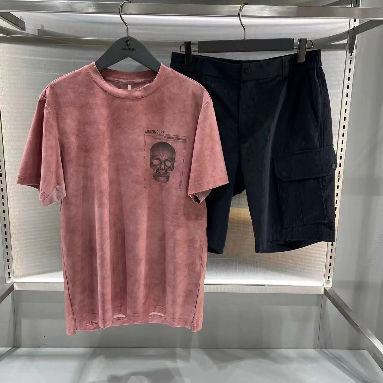 

Men's Summer Outfit Set, Lightweight Shorts & Casual T-Shirt, Quick-Dry Athletic Wear with Youthful Style