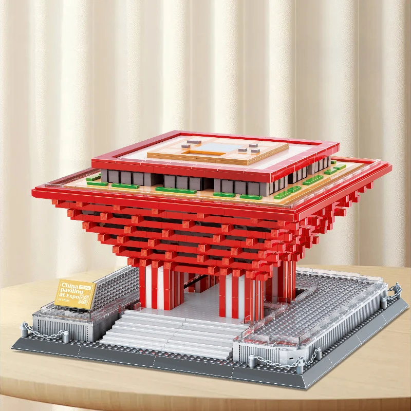

Creative Modern Architecture Building Block China National Pavilion of World Expo 2010 Shanghai Construction Model Bricks Toys