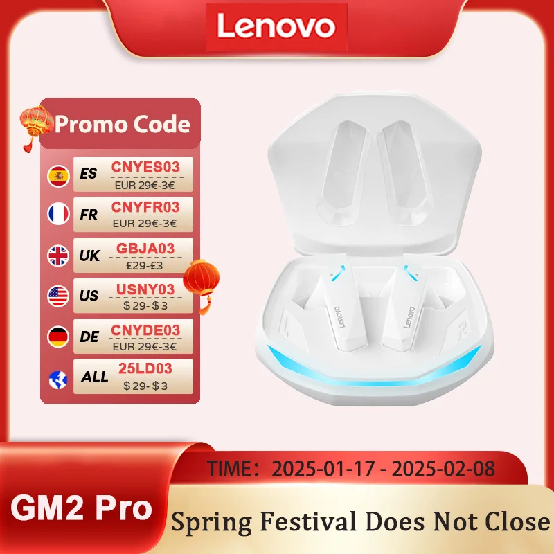 

Choice Lenovo GM2Pro TWS Bluetooth 5.3 Earphones Gaming&Music Dual Mode Headphones HiFi Low Latency Headsets GM2 PRO