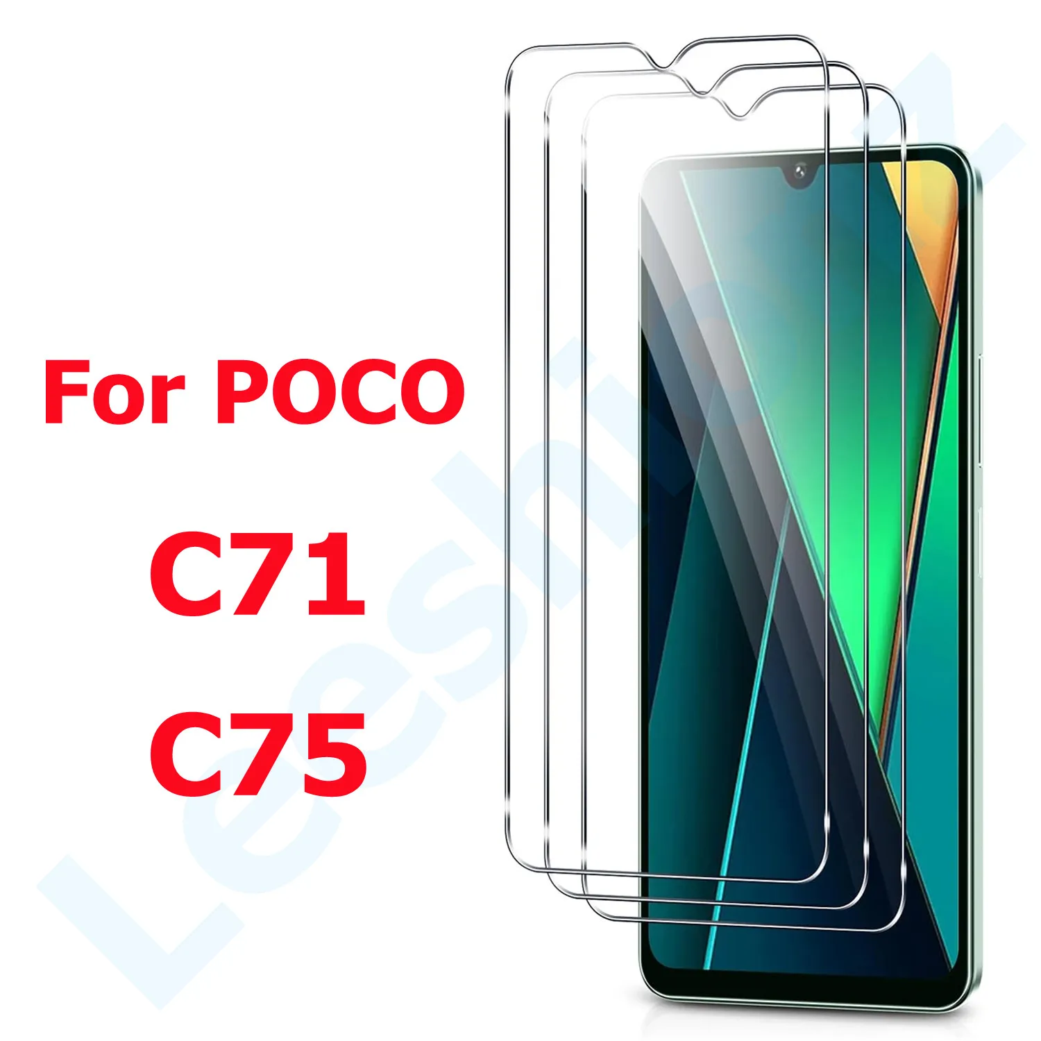 

For poco C71 C75 4G/5G tempered Glass protective film, scratch resistant and bubble free, 9H hardness