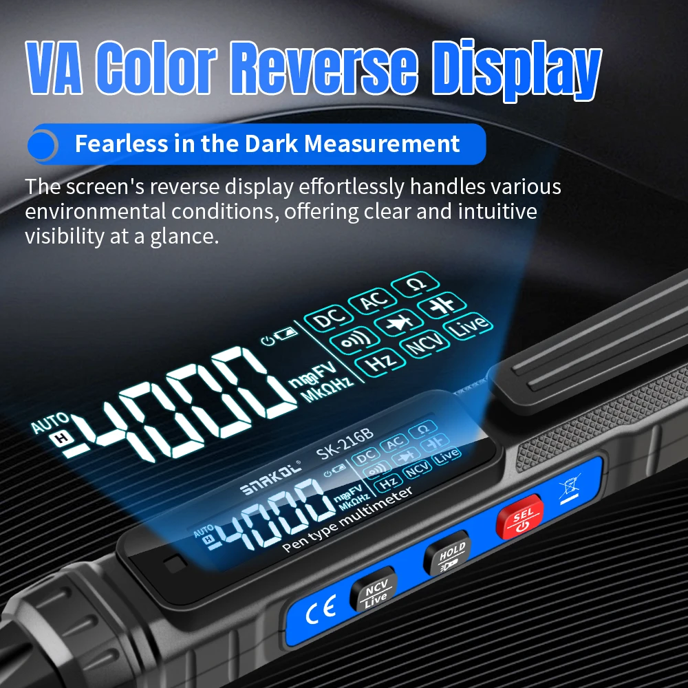 Smart Digital Multimeter 4000 Counts Non Contact Voltage Detector Pen Auto Range Capacitance OHm NCV Multimetro Voltmeter Tester
