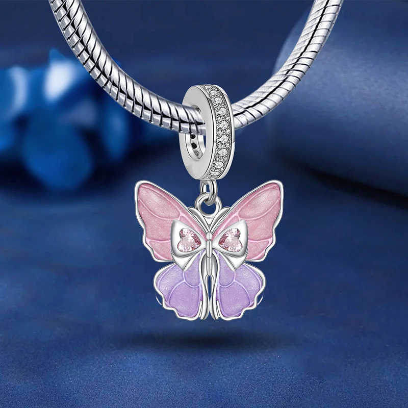

925 Sterling Silver Fashion Butterfly Firefly Animal Series Charms Beads Fit Original Pan Bracelets Bangles Fine Jewelry Gift