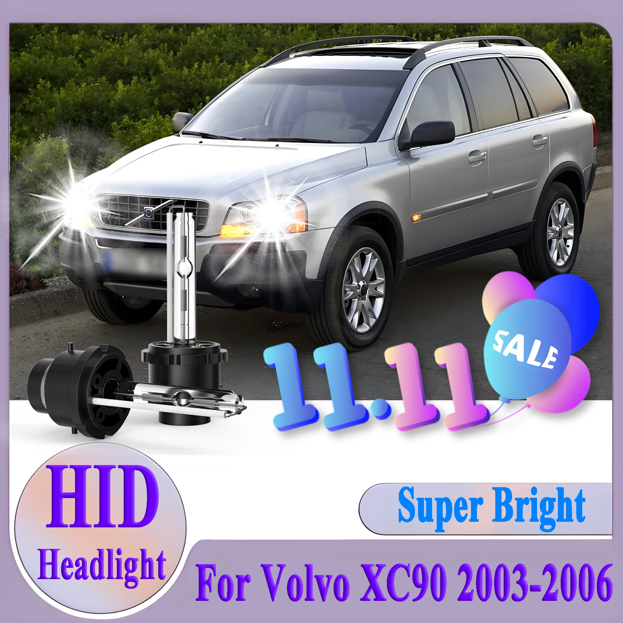 

2PCS D2S 35W 6000K White Xenon HID Headlight Replacement Low Beam Bulb Super Bright For Volvo XC90 2003-2005 2006 1:1 Design