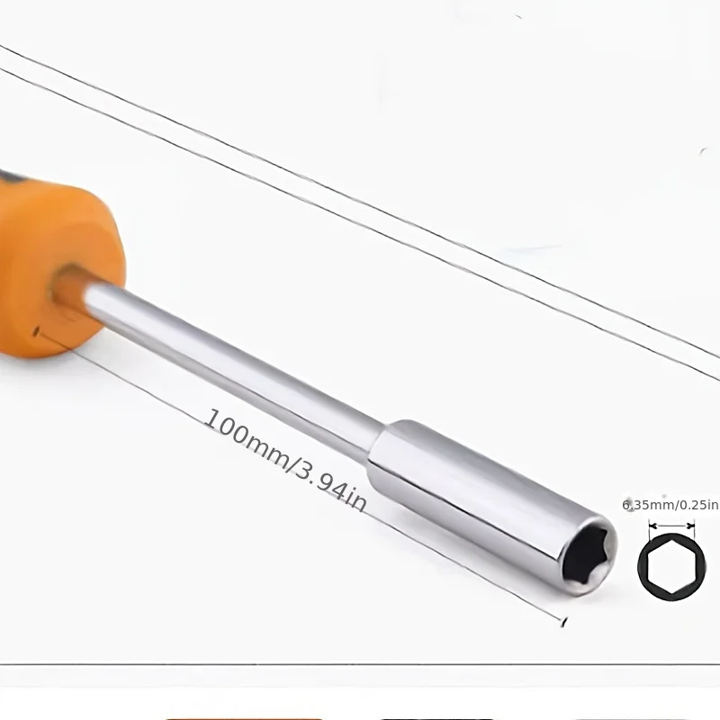 A Screwdriver with A Textured Handle, Which Is Sturdy and Durable, Comes with Screwdriver Bits for Home DIY Projects.