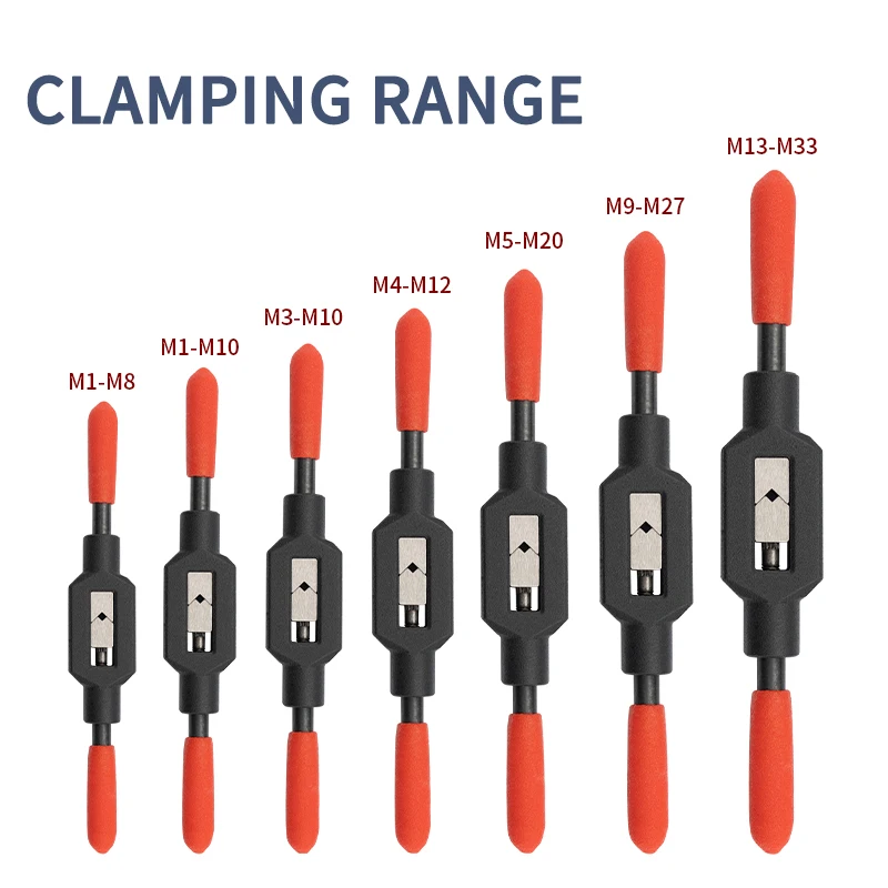 Hand Tap Wrench Screw Thread Metric Plug Tap Set Adjustable Tapping Device High Carbon Steel Clamp Tool M1-M8 M9-M27 M3 M4 M5 M6