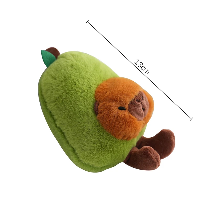 1pcs Cute Avocado Capybara Plush Keychain Pendant Toys Cartoon Kawaii Keyring For Women Girls Backpack Decoration Accessories