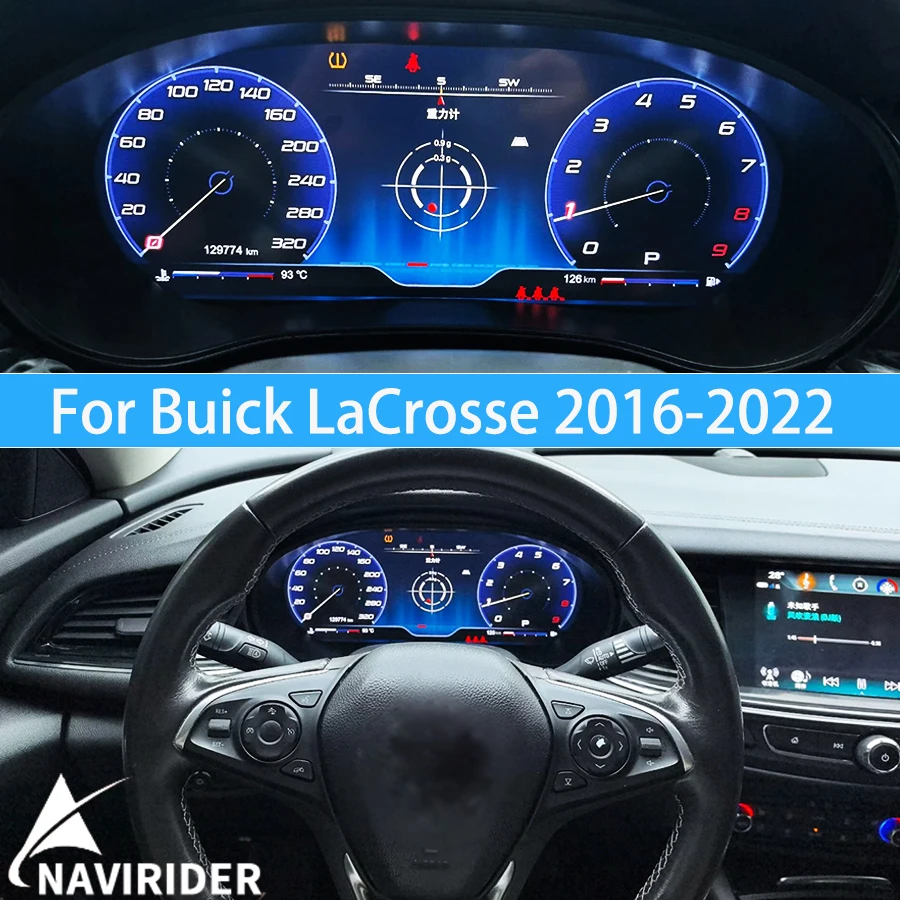 12.3inch 1920*720P Smart Cluster Panel Colorful For Buick LaCrosse 2016-2022 Car LCD Instrument Speedometer Carplay Cluster
