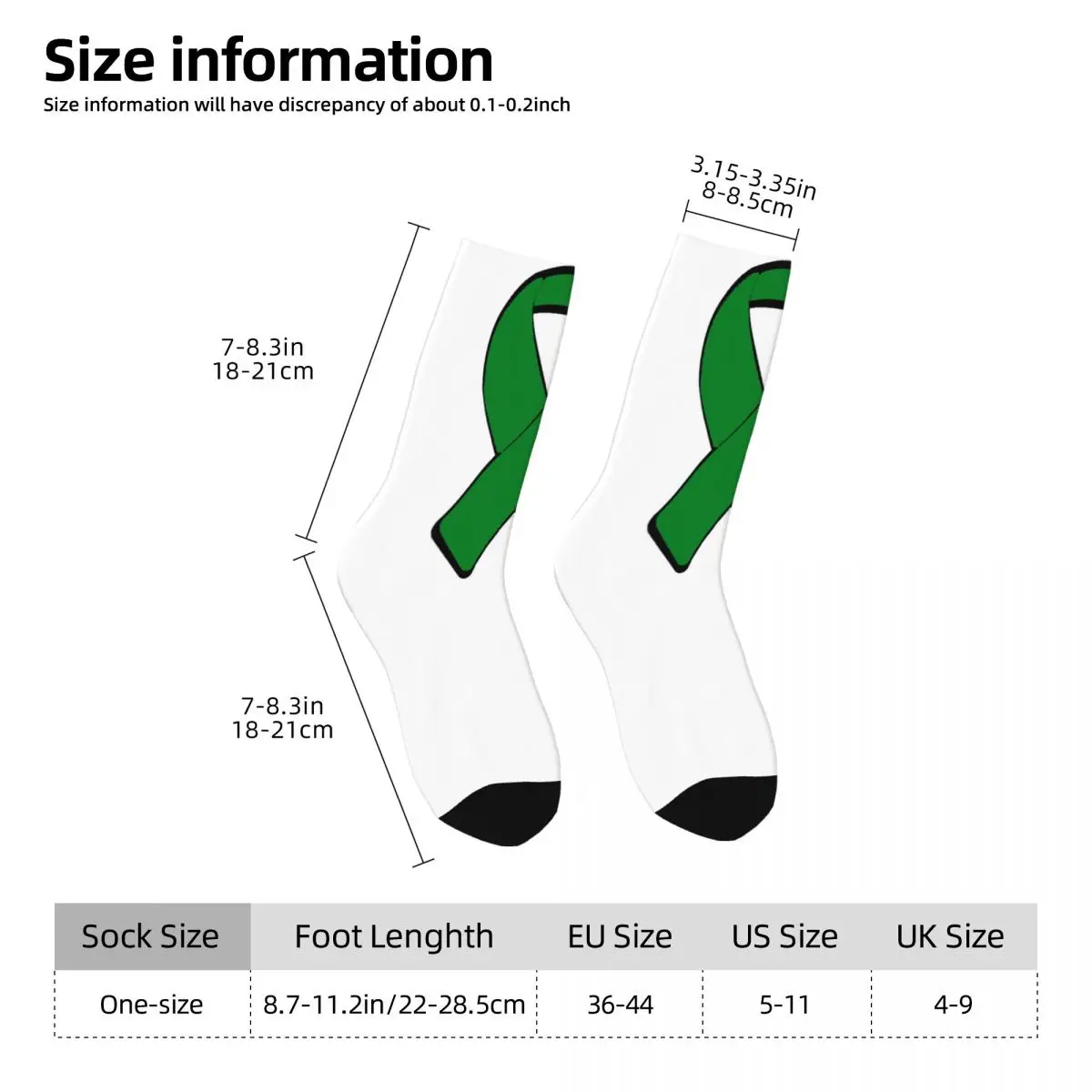 شريط للتوعية بسرطان الكبد 2 جوارب Harajuku جوارب عالية الجودة طوال الموسم جوارب طويلة هدية عيد ميلاد الرجل والمرأة #4