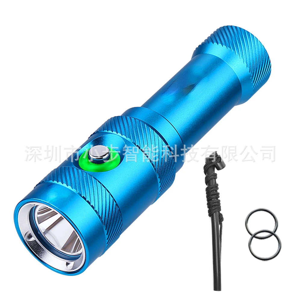 

New Leisure Flashlight L2 White Light Magnetic Key Switch Aluminum Alloy Flashlight Blue Appearance