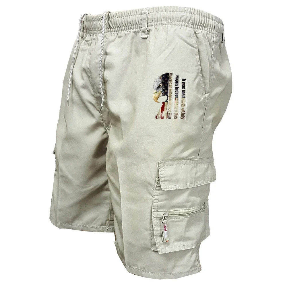 Men's Elastic Waist Cargo Work Shorts Men Outdoor Leggings Leisure Harajuku Street Style Jogging Shorts Loose Work Casual Shorts - Image 4