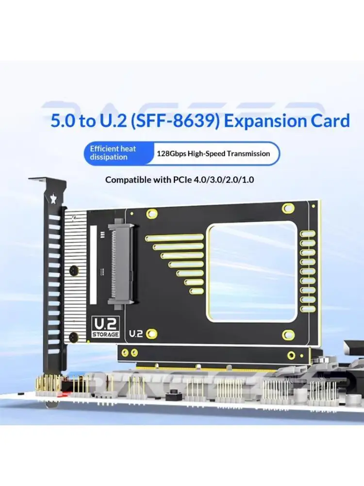 

Интеллектуальный адаптер PCIe 5.0–U.2 (SFF-8639) 652F, плата расширения для передачи данных, аксессуары 128 Гбит/с с U.2 на PCIE