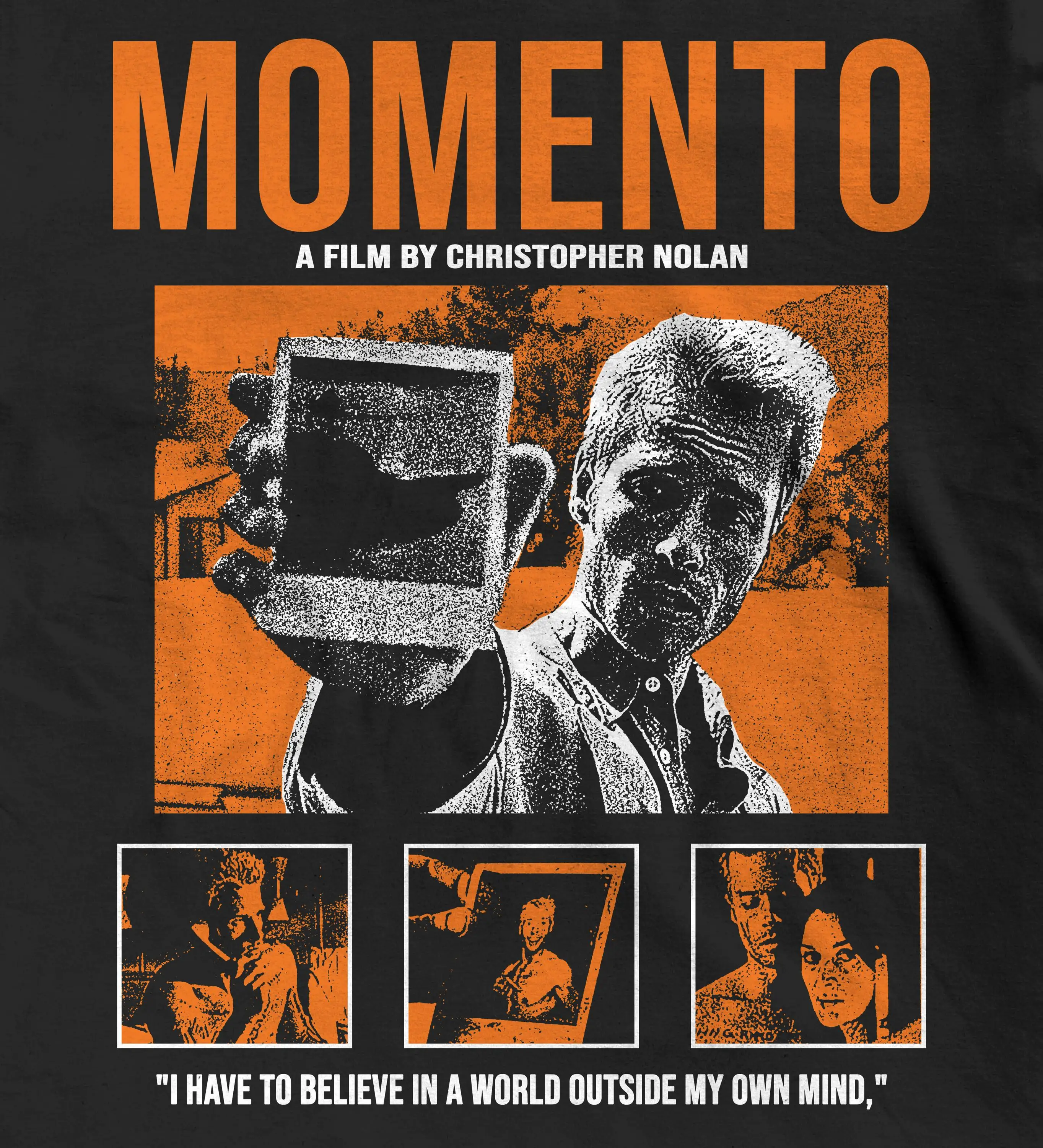 Memento Film T-Shirt, Christopher Nolan Psychological Thriller Tee, 2000 Cinema Classic