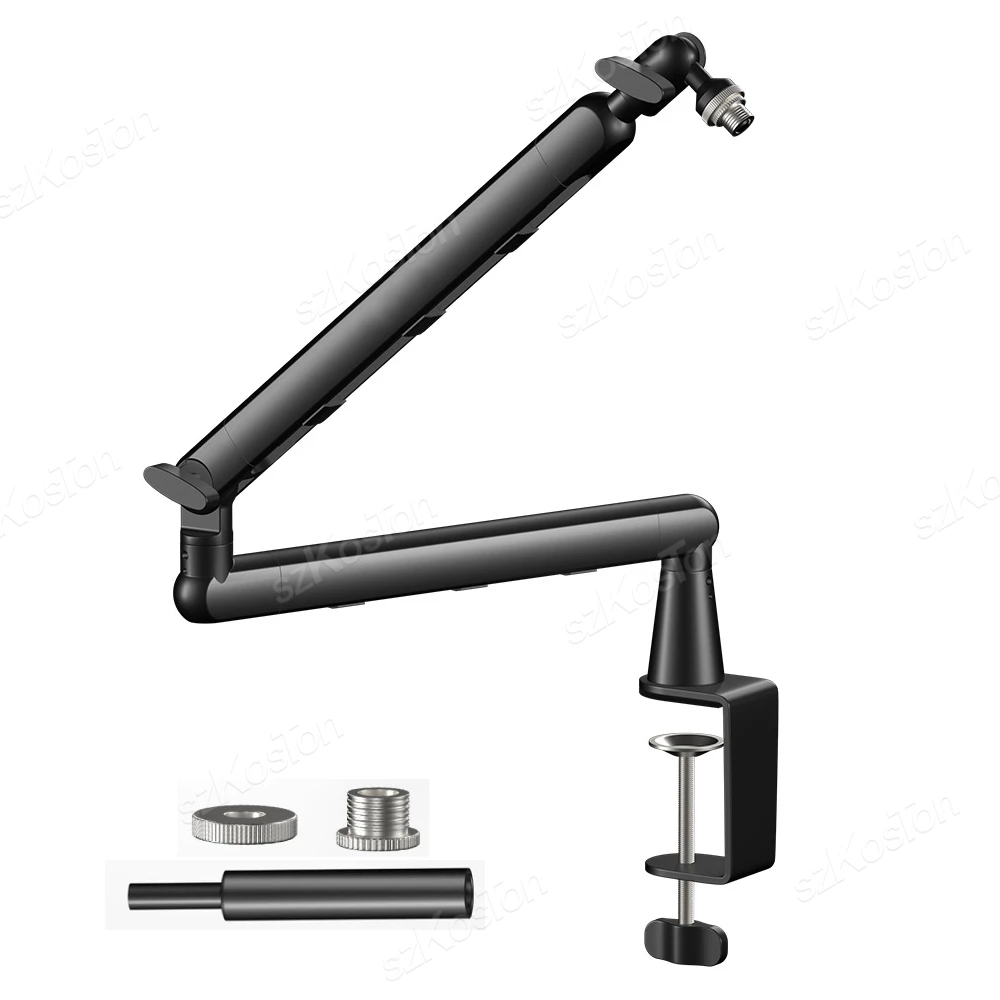 Professional Studio Low Profile Mic Arm with Extended Riser Cable Management Adjustable Microphone Stand for SM7B MV7 AM8 K688